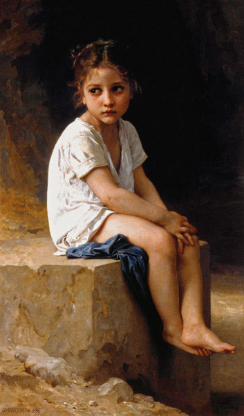At the Foot of the Cliff from William Adolphe Bouguereau