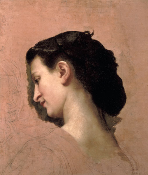 Sketch of a Young Girl. from William Adolphe Bouguereau