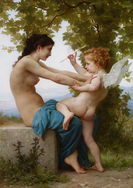 A Young Girl Defending Herself Against Eros from William Adolphe Bouguereau