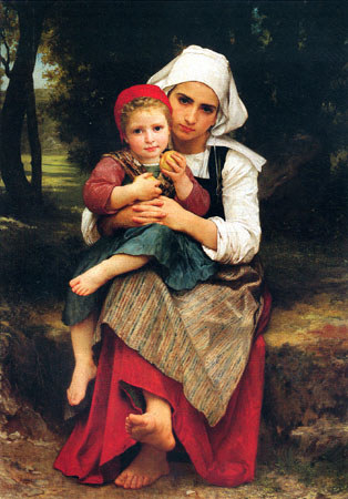 Breton brothers and sisters couple from William Adolphe Bouguereau