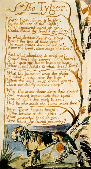 The Tyger, from Songs of Innocence from William Blake