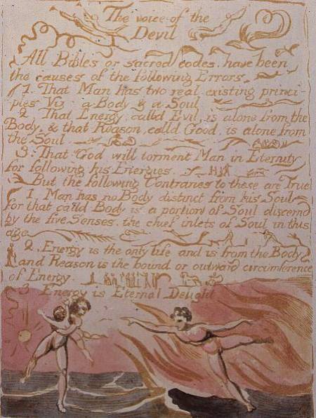 The Marriage of Heaven and Hell; The Voice of the Devil from William Blake