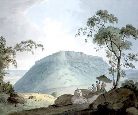 South East View of Hill Fort of Bijaigaih, Bihar from William Daniell