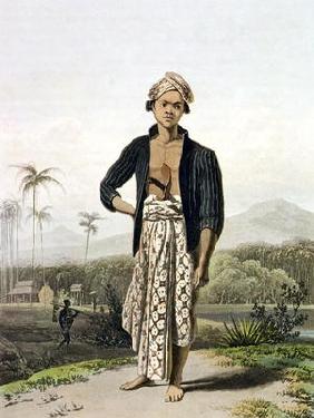 A Javan of the Lower Class, plate 2 from Vol. I of 'The History of Java' by Thomas Stamford Raffles
