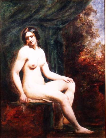 Seated Female Nude (board) from William Etty
