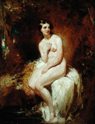 The Bather (oil on panel) from William Etty