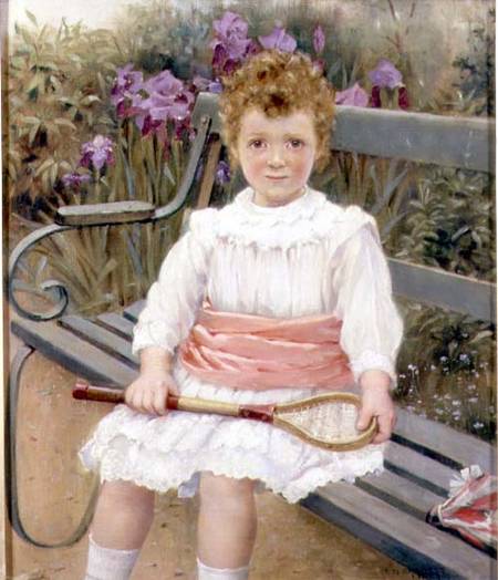 Girl with a Badminton Racket from William Henry Bartlett