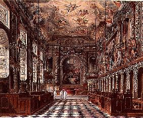 The Royal Chapel, Windsor Castle from Pyne''s ''Royal Residences''