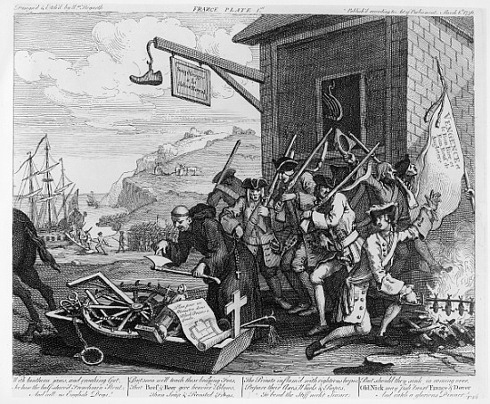 France, Plate I of ''The Invasion'' from William Hogarth