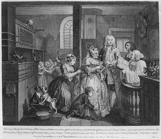 Married to an Old Maid, plate V from ''A Rake''s Progress'' from William Hogarth