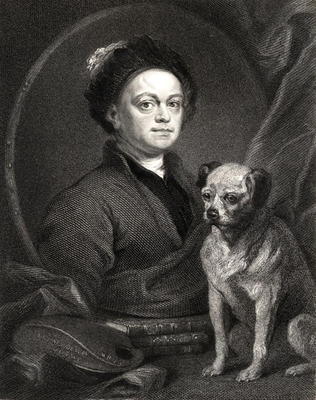 Self Portrait, from 'Gallery of Portraits', published in 1833 (engraving) from William Hogarth