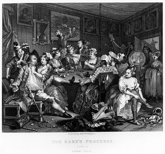 The Orgy, plate III from ''A Rake''s Progress'' from William Hogarth