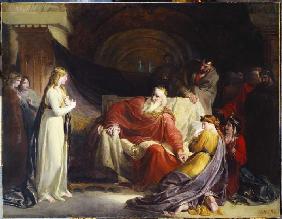 King Lear and his three daughters