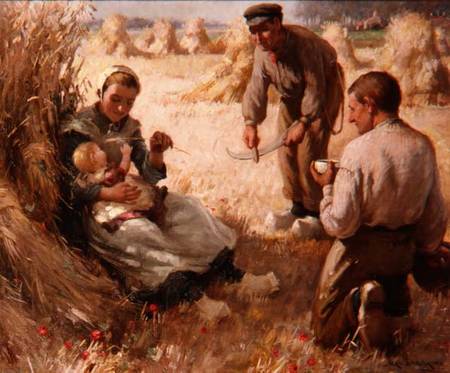 Mother and Child with Harvesters from William Kay Blacklock