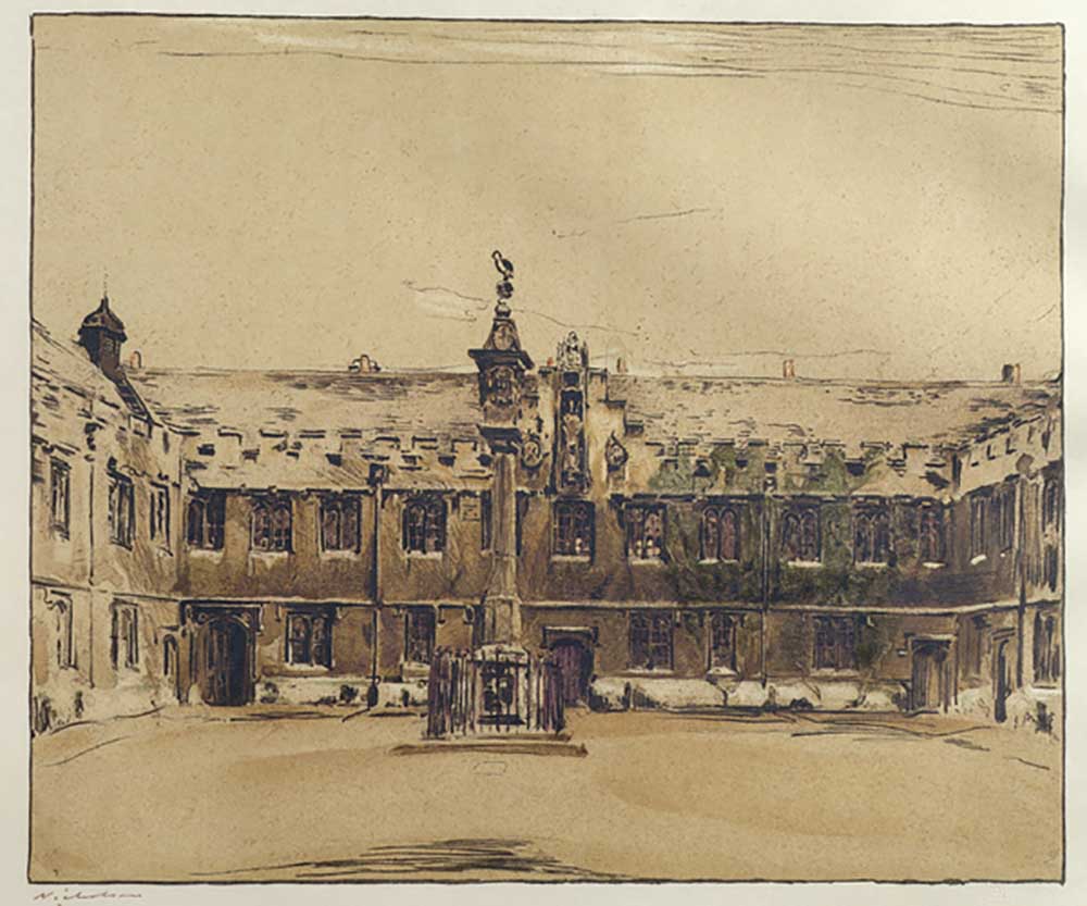 The Front Quad of Corpus Christi College, Oxford from William Nicholson