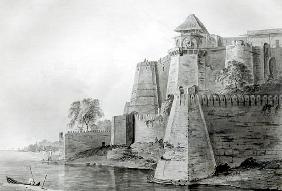 Fort on the Yamuna River, India (pencil & w/c on paper)