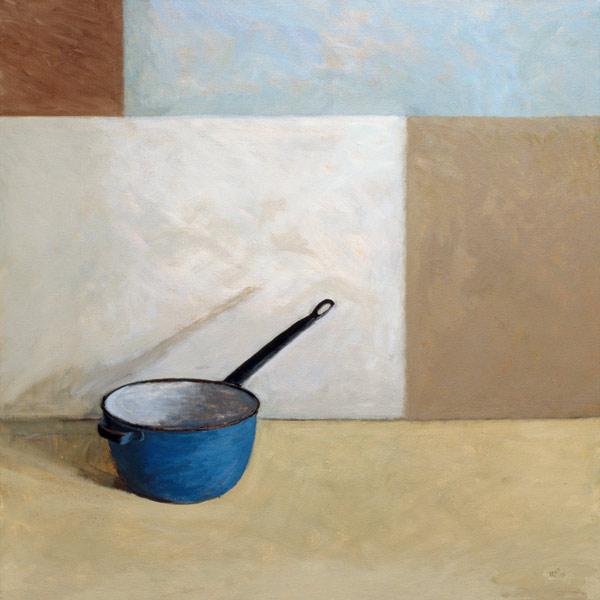 Blue Saucepan (oil on canvas) 