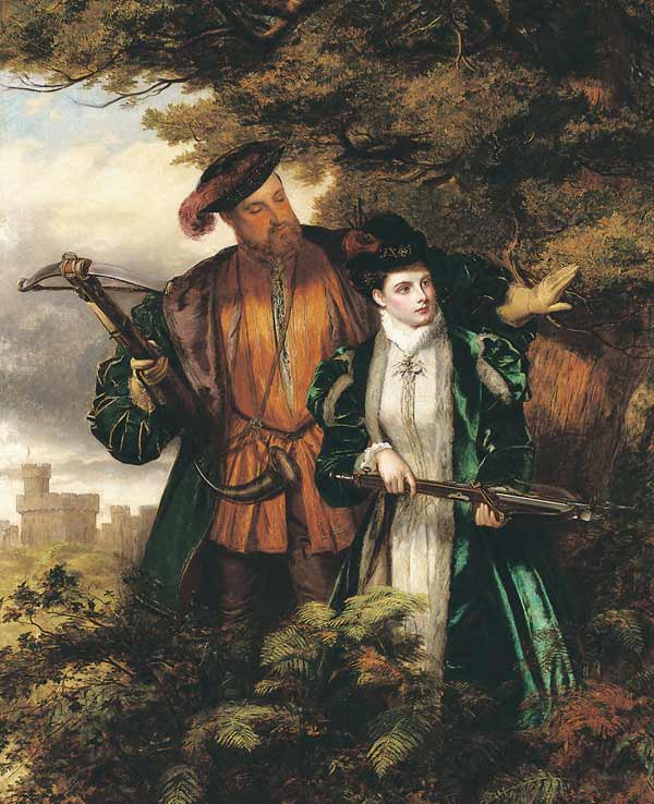 Heinrich VIII und Anne Boleyn auf der Rehjagd im Windsor Forest. from William Powel Frith