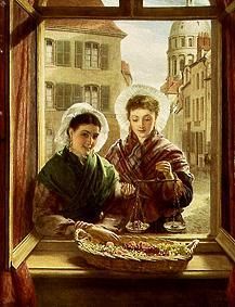 Fruit sellers in front of my window in Boulogne from William Powel Frith