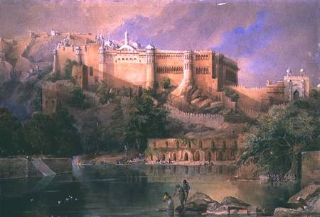 The Fort at Amber, Rajasthan from William Simpson