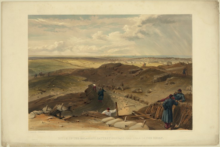 Malakoff redoubt, battery gervais and rear of the redan from William Simpson