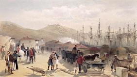 The Railway at Balaklava, plate from 'The Seat of War in the East', 1856 (colour litho)