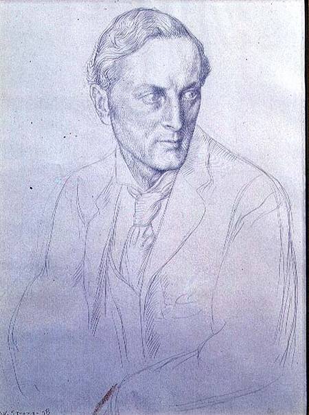 Portrait of Sir Henry John Newbolt (1862-1938) poet from William Strang