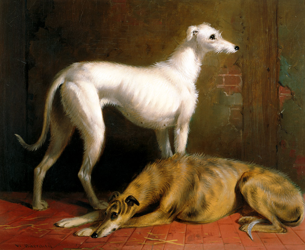 Deerhounds in an Interior from William u. Henry Barraud