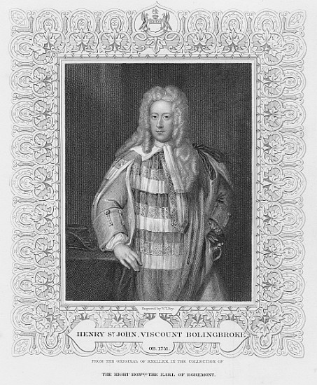 Portrait of Henry St. John Viscount Bolingbroke from William Thomas Fry