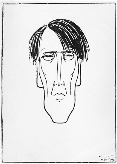 Caricature of W.B. Yeats, 1898 (ink on paper) from William Thomas Horton