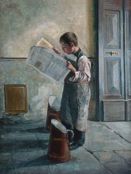 Zeitunglesender of young water-carriers from Willibald Alfred Reuter