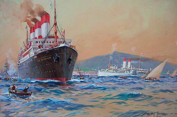 Der Dampfer "Cap Trafalgar" der Hamburg-Südamerikanisch. Gesellschaft from Willy Stöwer