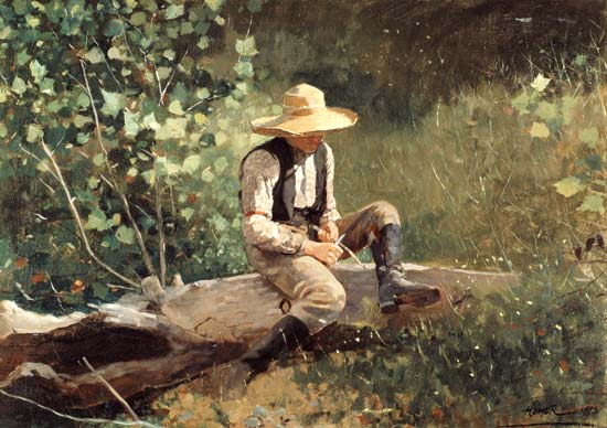 Carving boy from Winslow Homer