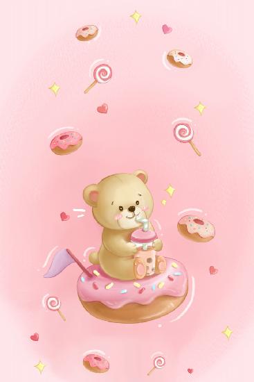 Teddy Bear and Donut cake