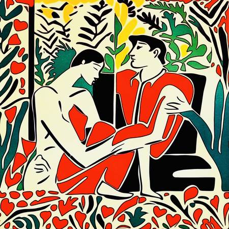 Liebespaar, Motiv 2-Matisse inspired